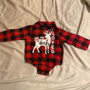 Baby boy plaid onesie button up